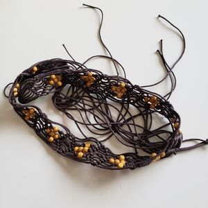 Boho Macrame Beaded Belt